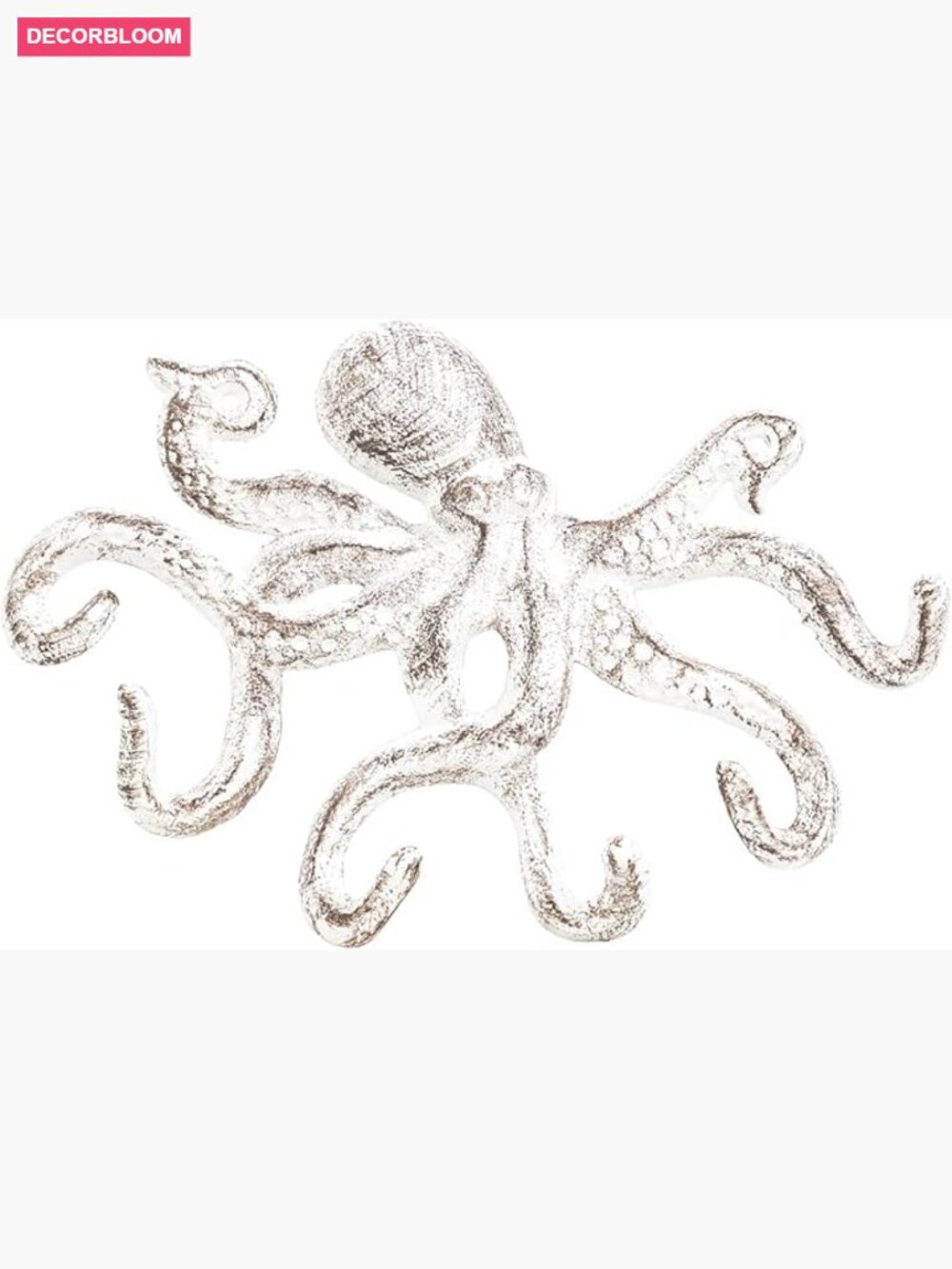 Cast Iron Octopus Key Holder with 6 Hooks, Wall Mount, Rustic - Picture 1 of 7